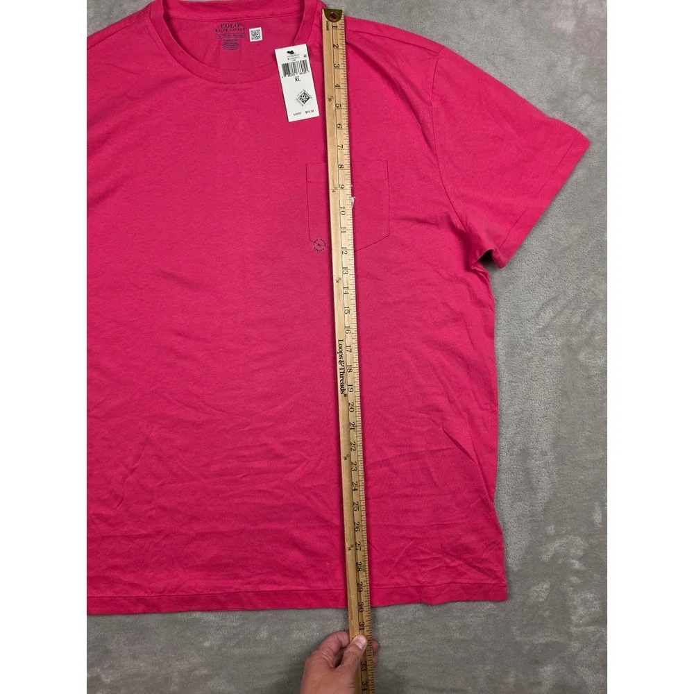 Polo Ralph Lauren T-Shirt Mens XL Pink Classic Fit Pocket Short Sleeve Tee